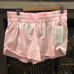 Lululemon Tracker Short V - White/Pink tie dye NWT